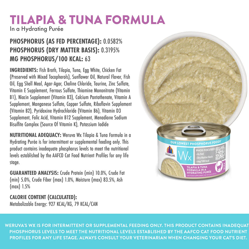 Wx Phos Focused Tilapia & Tuna Formula in a Hydrating Purée