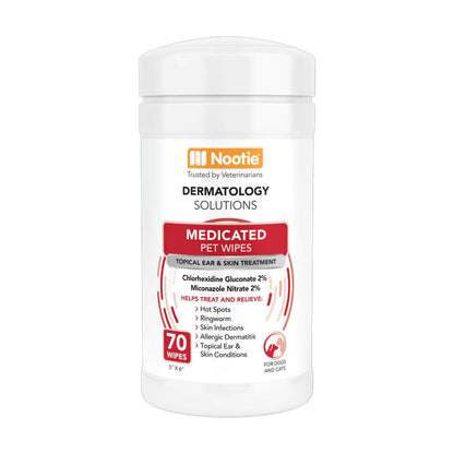 Medicated Pet Wipes Antifungal & Antibacterial w/ Chlorhexidine 70ct