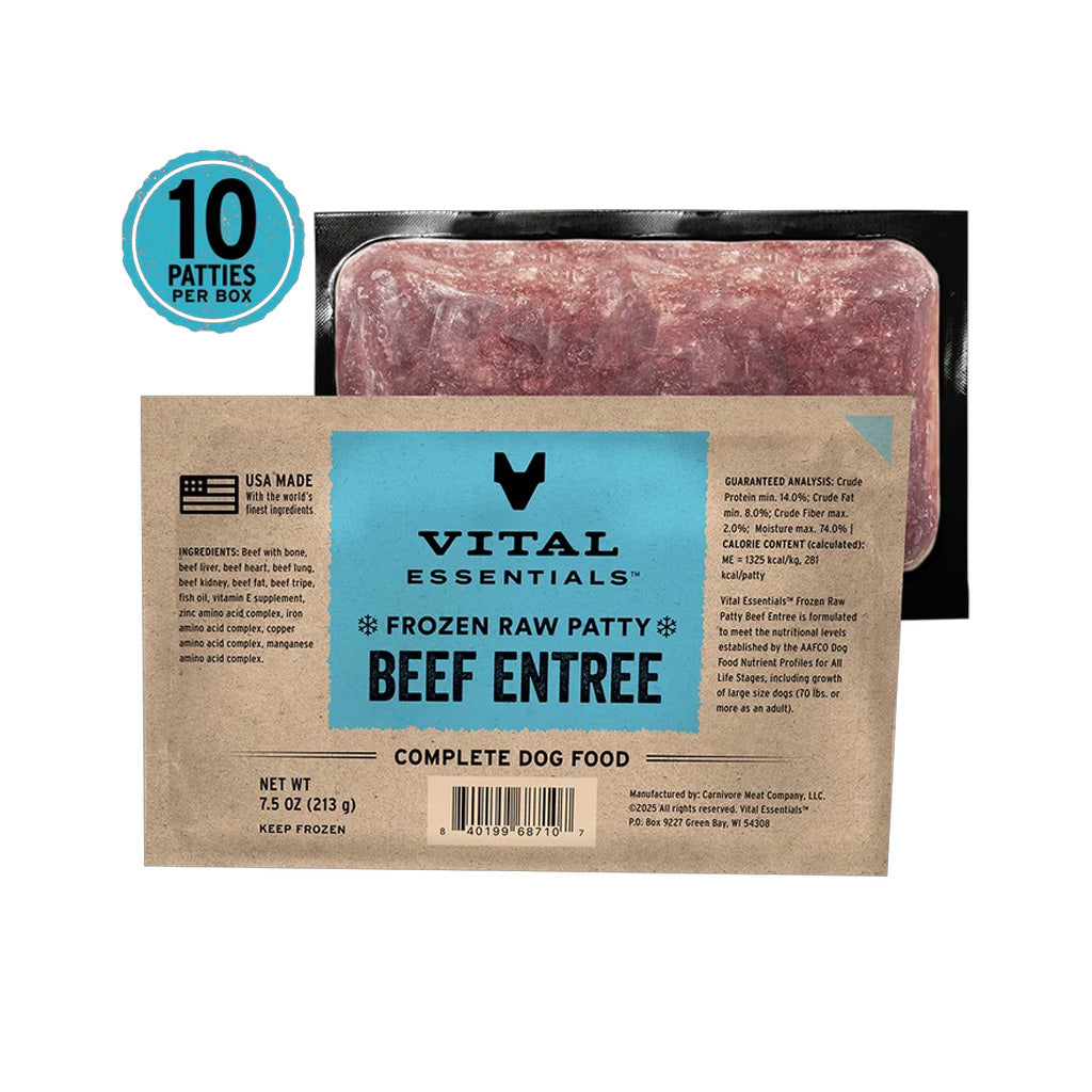 Frozen Raw Beef Patties for Dogs