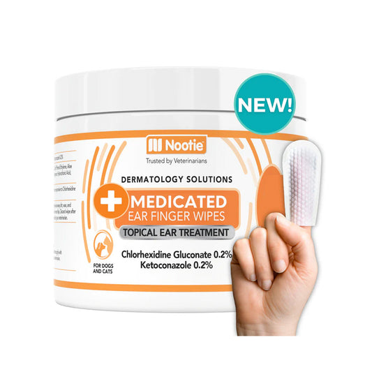 Medicated Finger Ear Wipes for Dogs 80ct