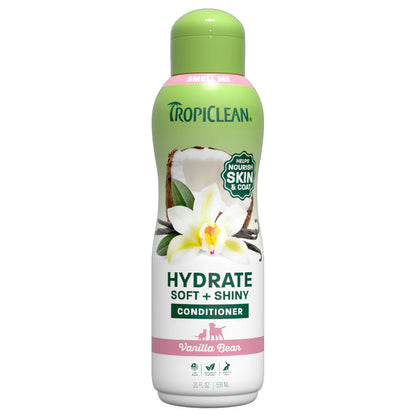 20oz Bottle of TropiClean vanilla Bean conditioner.
