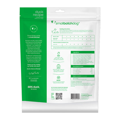 Duck Batch Freeze-dried Raw back of bag 