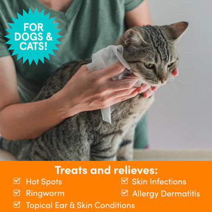 Medicated Pet Wipes Antifungal & Antibacterial w/ Chlorhexidine 70ct