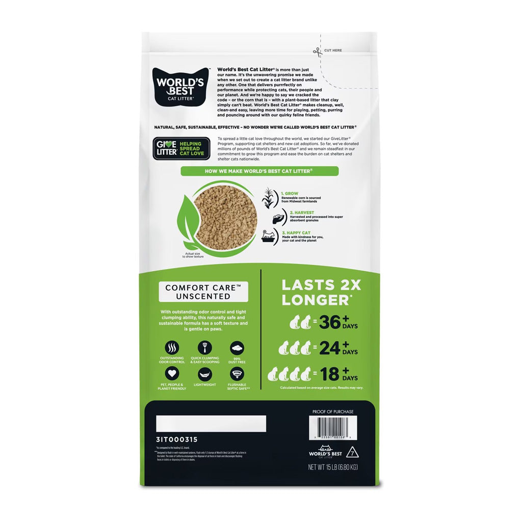 Clumping Cat Litter back of package