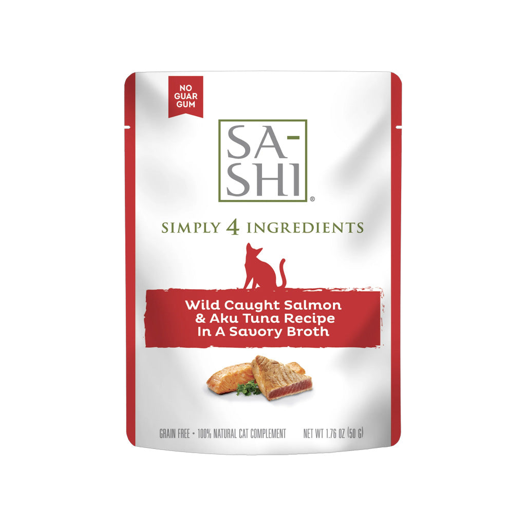 Sa-Shi Wild Caught Salmon & Aku Tuna Cat Food Recipe in Savory Broth