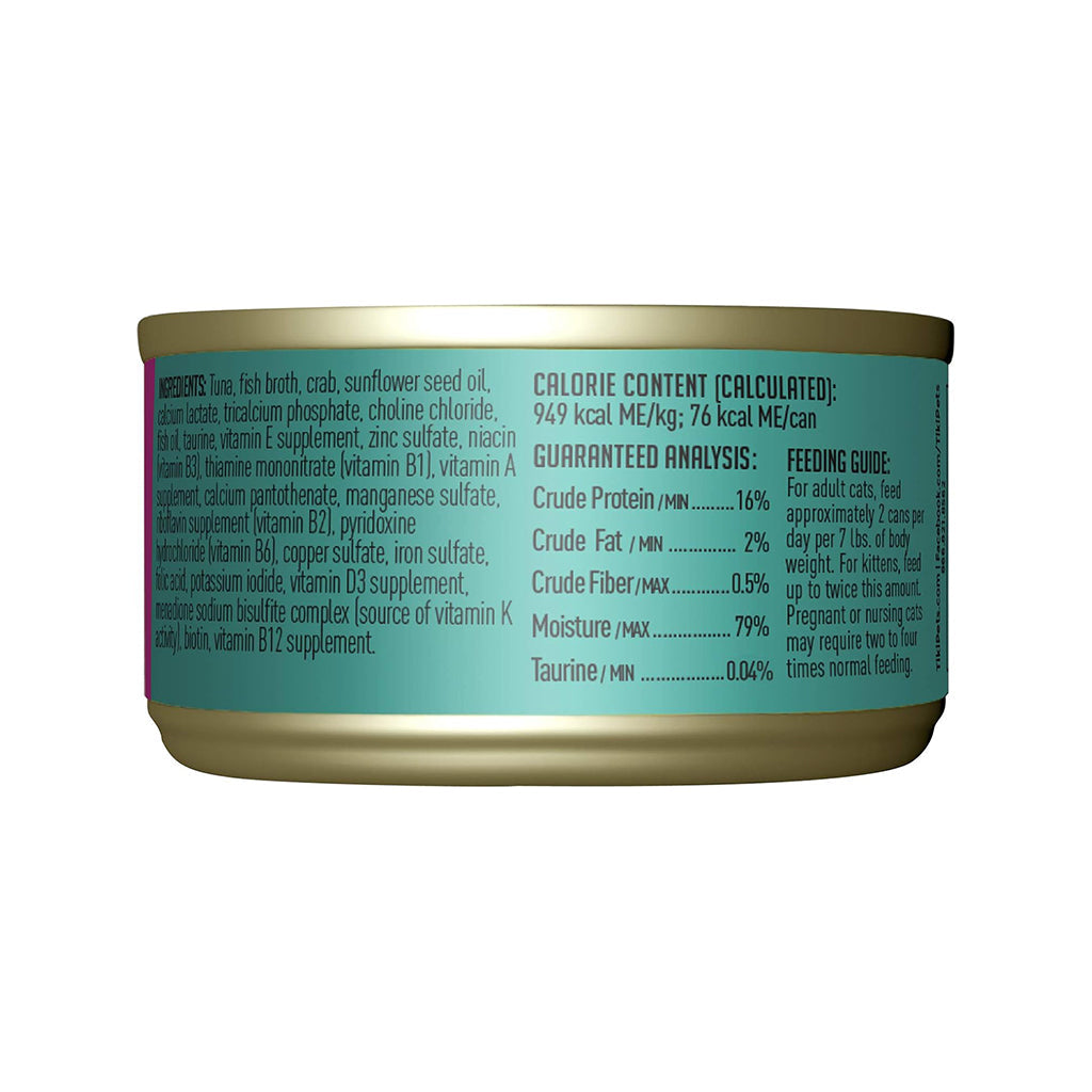 Grill Ahi Tuna with Crab in Tuna Broth Grain-Free Canned Cat Food 2.82oz back of can