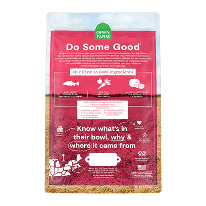 Homestead Wild Caught Salmon Grain Free Recipe for Dogs back of bag. 