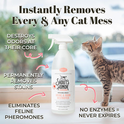 **Professional Strength Urine & Odor Destroyer for Cats 35oz