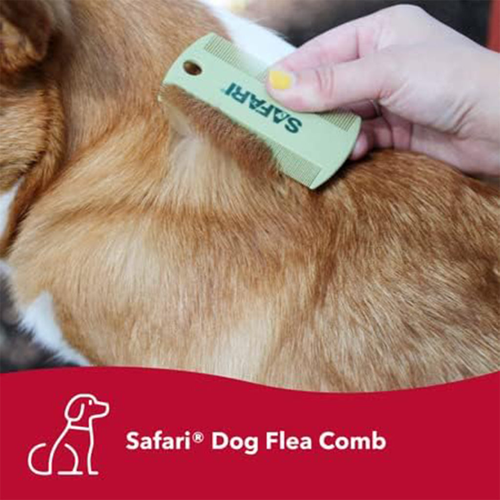 Double-Sided Flea Comb being used on a dog 