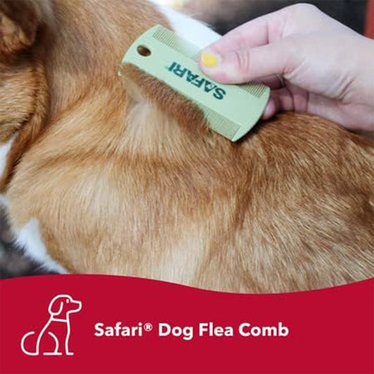 Double-Sided Flea Comb being used on a dog 