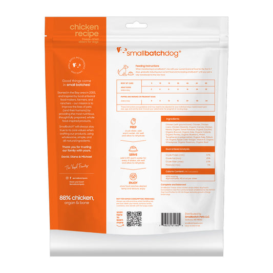 Chicken Batch Freeze-dried Raw back of bag.