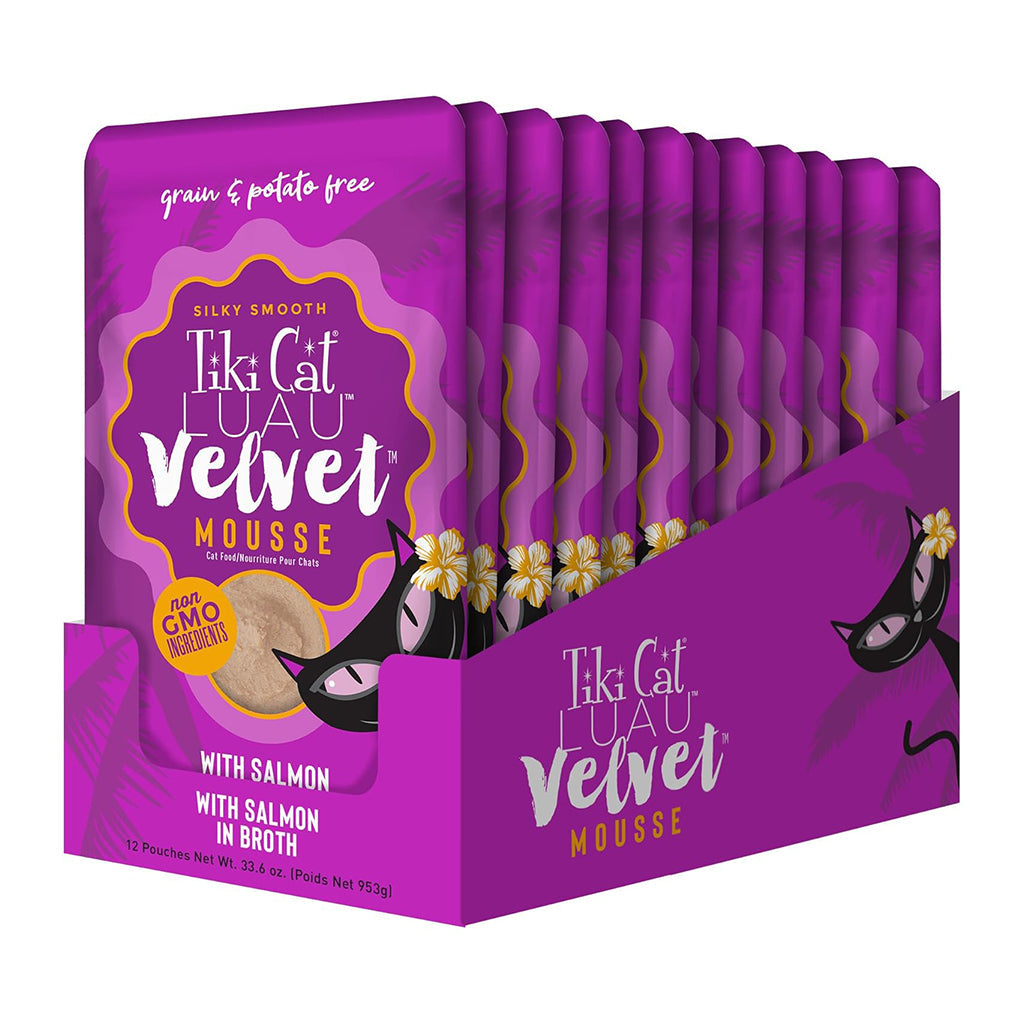 Luau Velvet Mousse Salmon Grain-Free Cat Food Pouch case