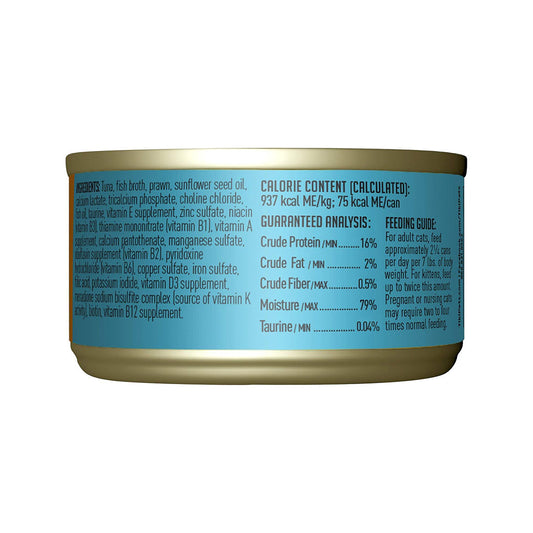 Grill Ahi Tuna with Prawns in Tuna Consomme Grain-Free Canned Cat Food back of can