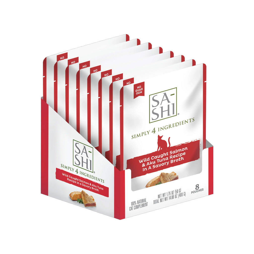 Sa-Shi Wild Caught Salmon & Aku Tuna Cat Food Recipe in Savory Broth