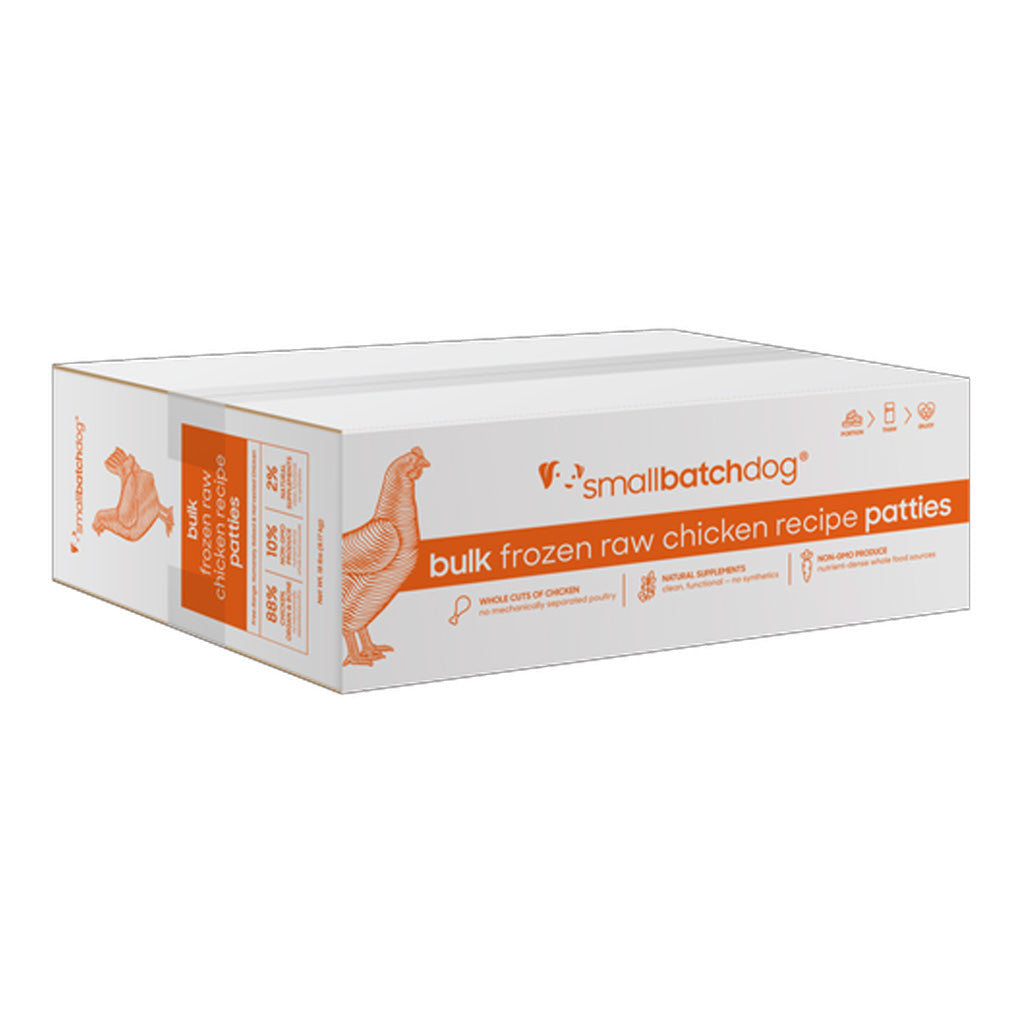 Chicken Batch Frozen Raw for Dogs bulk box.