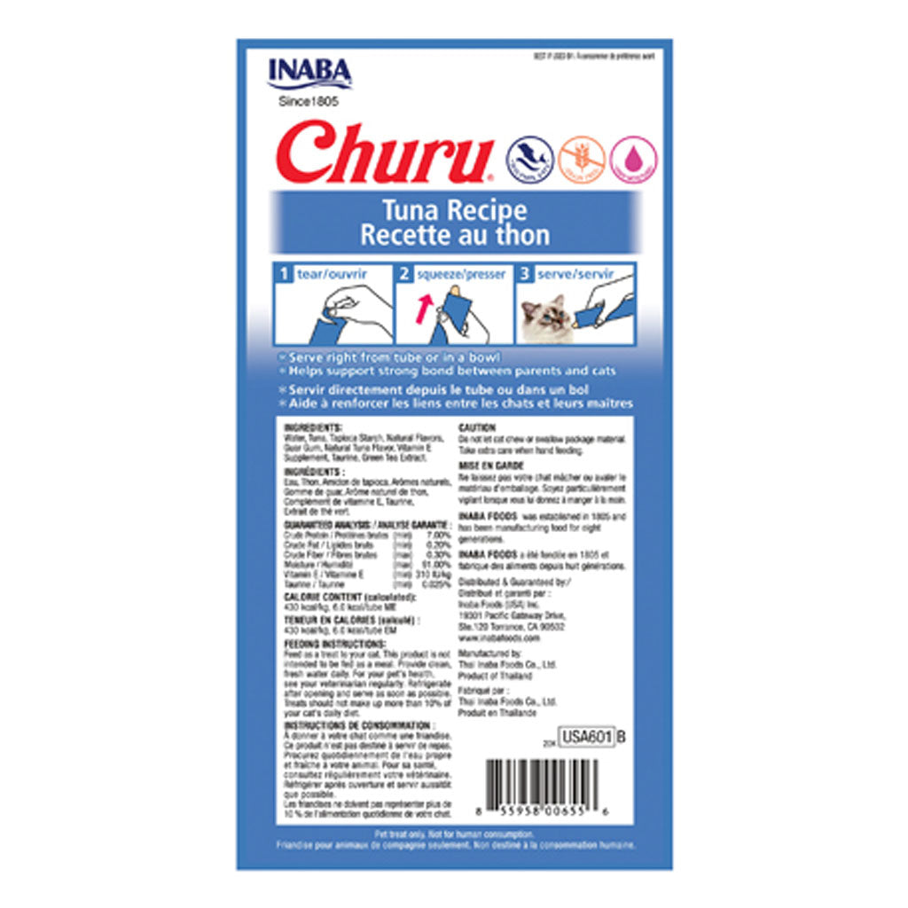 Churu Tuna 4 Pack back of package.