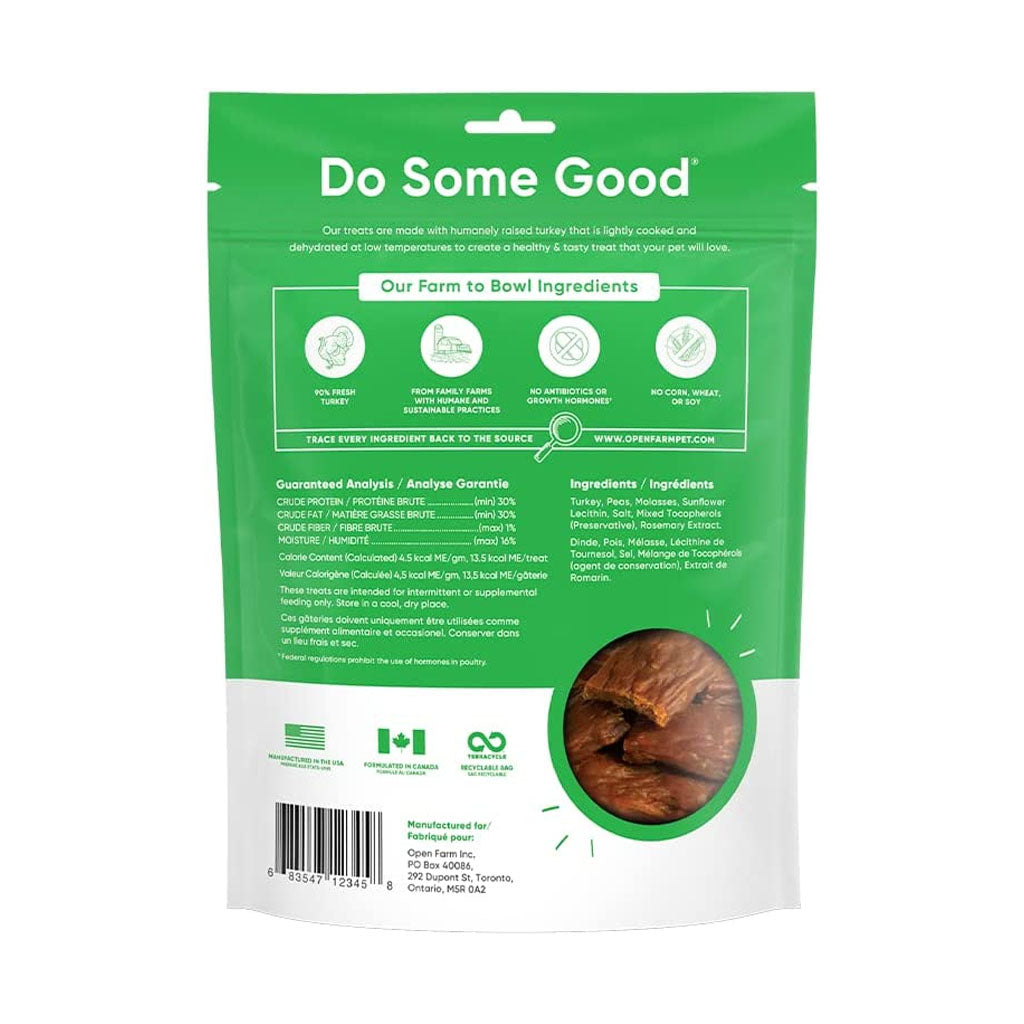 Dehydrated Turkey Treats 4.5oz back of bag.