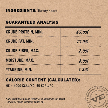 (Raw Bar) Freeze-dried Turkey Hearts 1.6oz