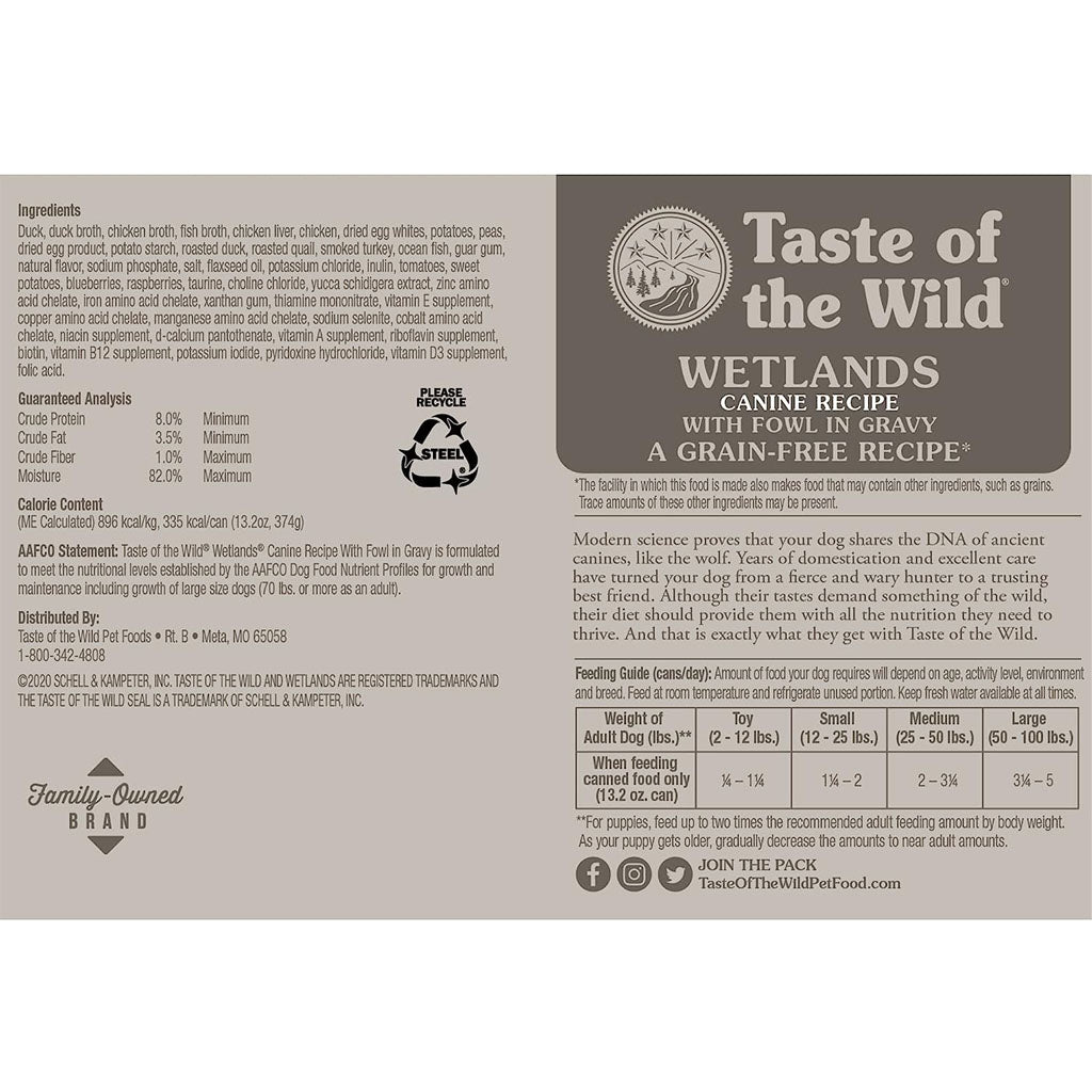 Wetlands w/ Roasted Fowl Canned Food for Dogs 13.2 oz