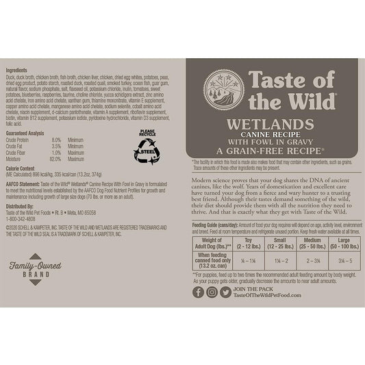 Wetlands w/ Roasted Fowl Canned Food for Dogs 13.2 oz